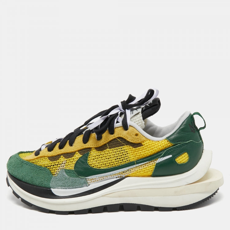 Nike x Sacai Multicolor Mesh And Suede Vaporwaffle Low Top Sneakers Size 43