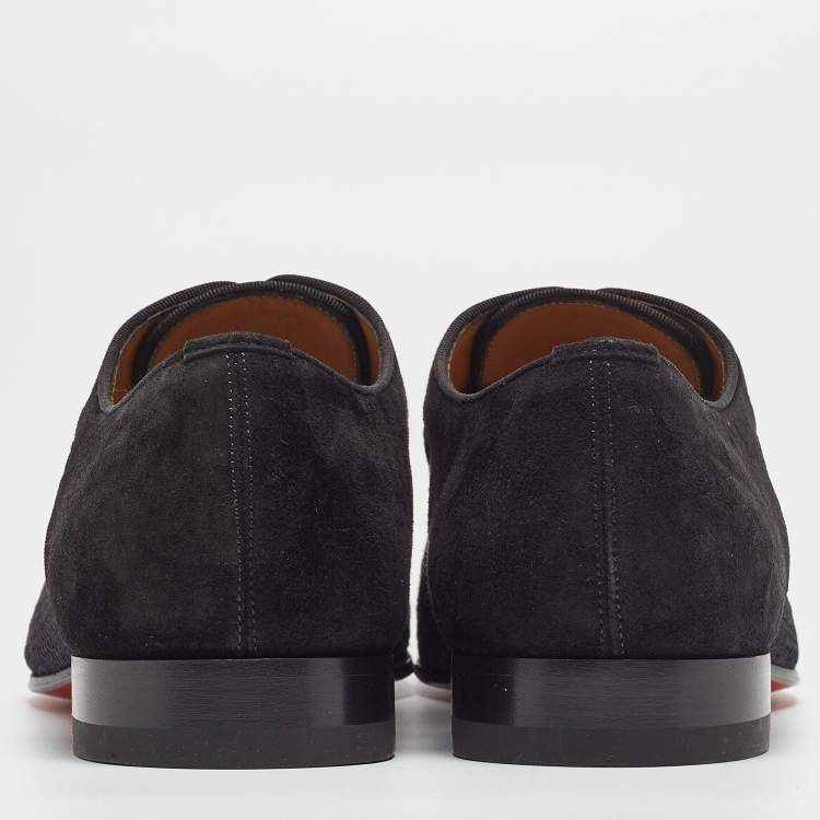 Christian Louboutin Black Leather and Suede Greggo Lace Up Oxford Size 40