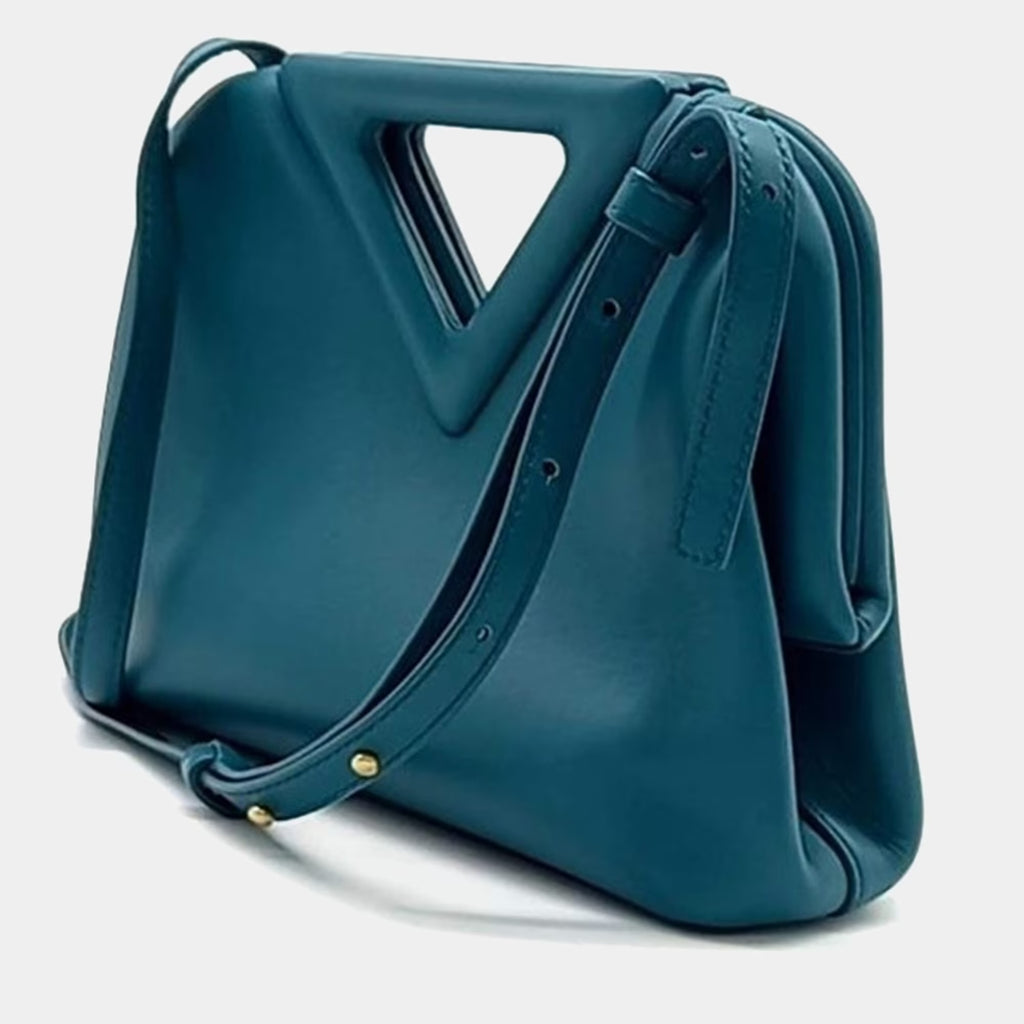 Bottega Veneta Point Blue Leather Bag