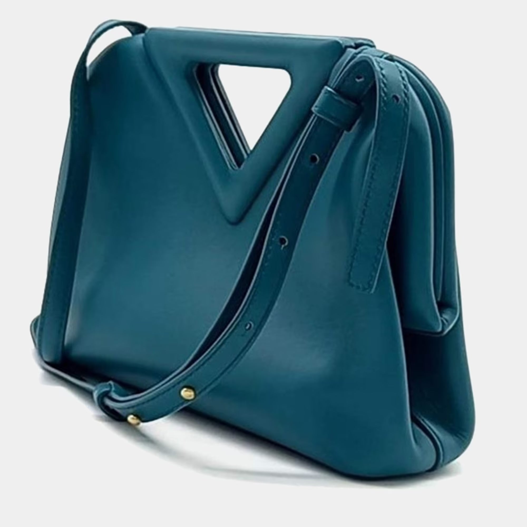 Bottega Veneta Point Blue Leather Bag