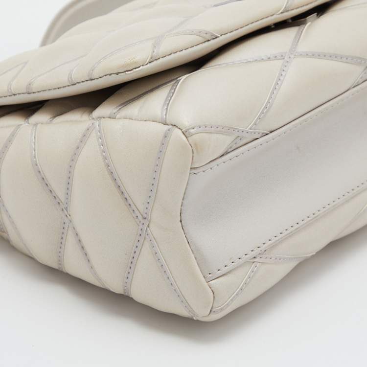 Louis Vuitton Silver Quilted Lambskin Leather GO-14 Malletage PM Bag