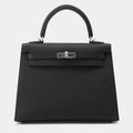 Hermes Kelly Sellier Black Epsom Size 25