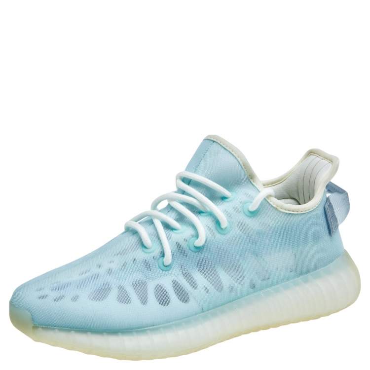 Yeezy x Adidas Blue Mesh 350 V2 Mono Ice Sneakers Size 38