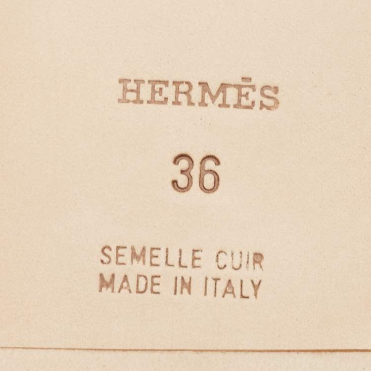 Hermes Blue Twisted Metal Thread Oran Flat Slides Size 36