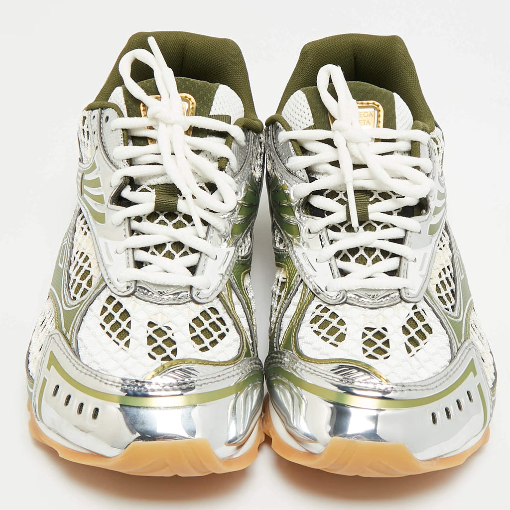 Bottega Veneta Orbit Flash Size 40 Tricolor Leather and Mesh Lace Up Sneakers