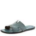 Hermes Teal Suede Izmir Sandals Size 44
