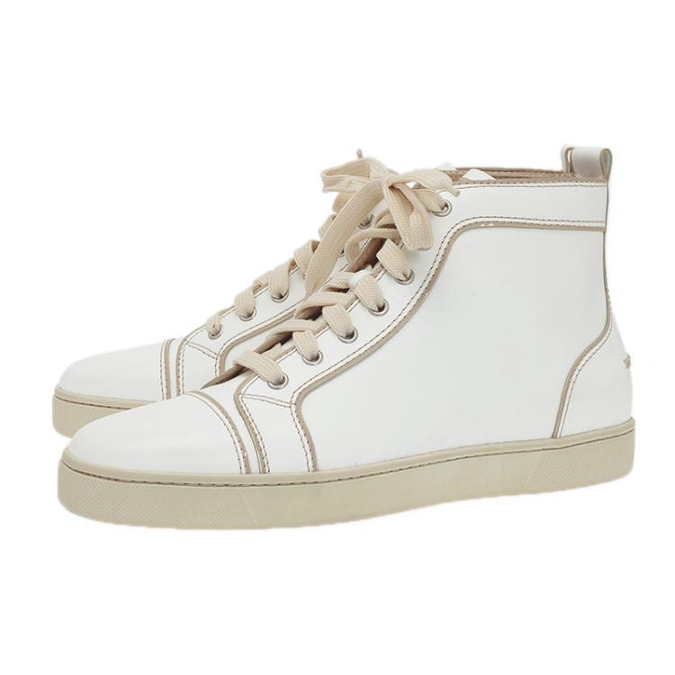 Christian Louboutin White Leather Louis Sneakers Size 41