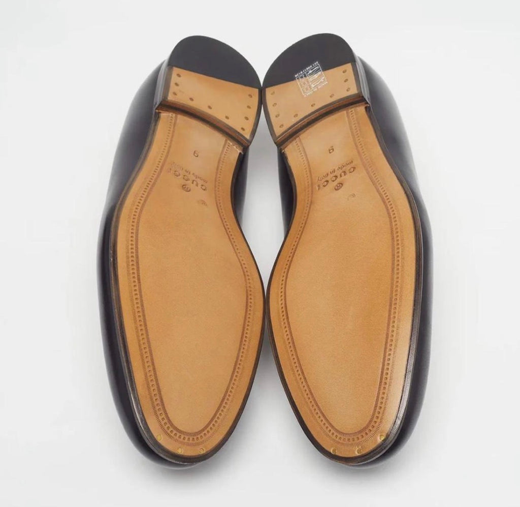 Gucci Jordy Size 43 Black Guccissima Leather Loafers