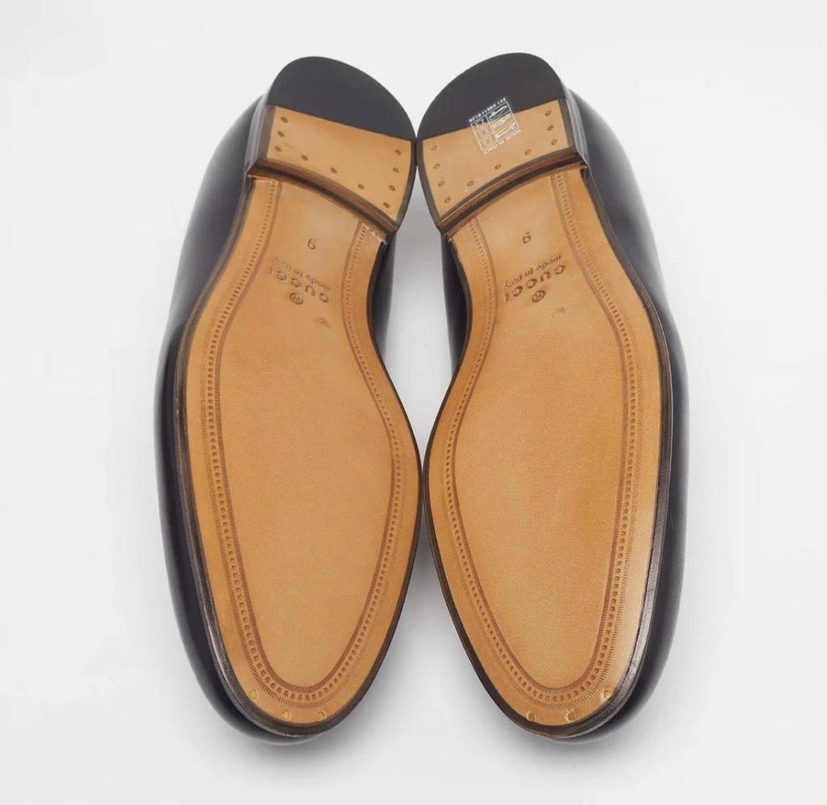 Gucci Jordy Size 43 Black Guccissima Leather Loafers