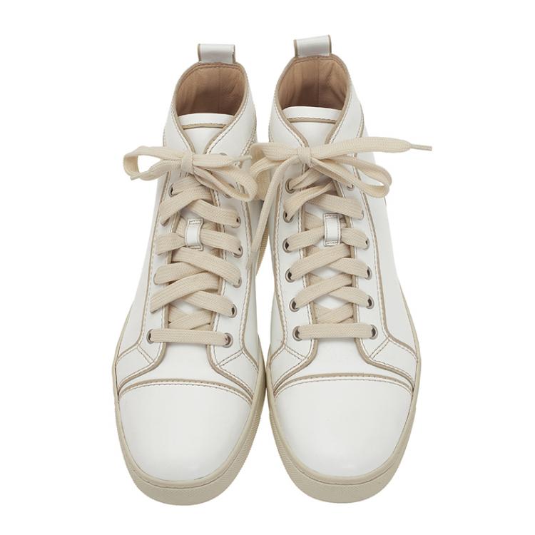 Christian Louboutin White Leather Louis Sneakers Size 41