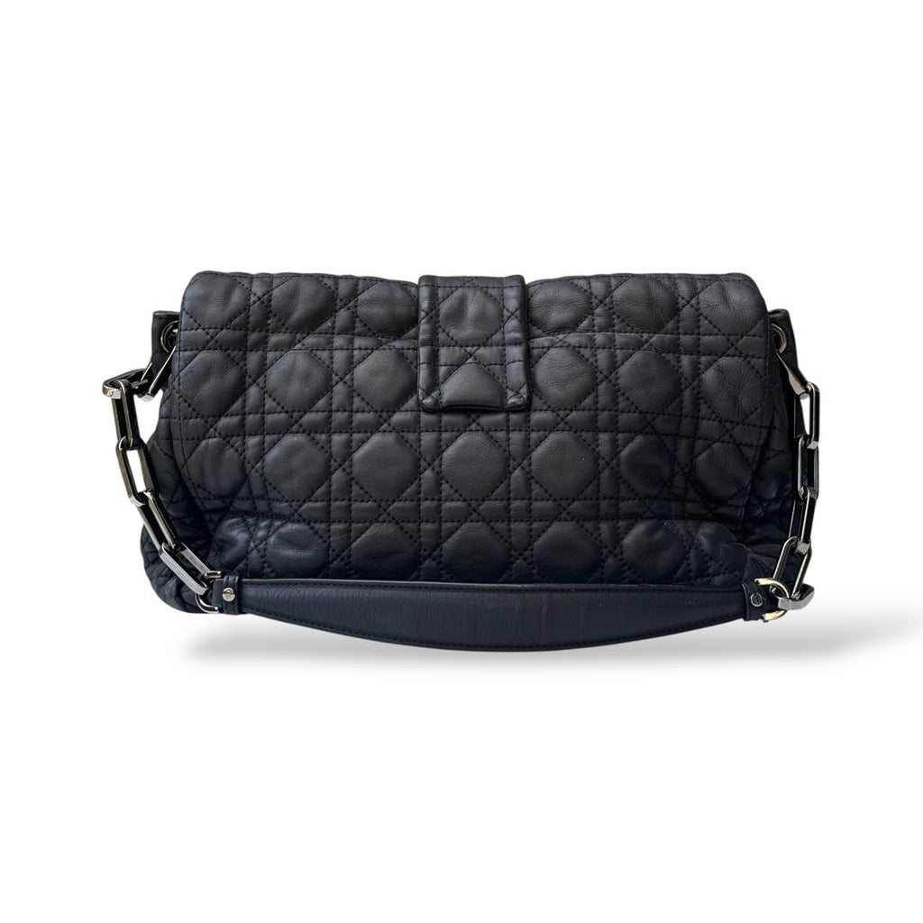 Dior Cannage New Lock Black Medium Lambskin Flap Bag