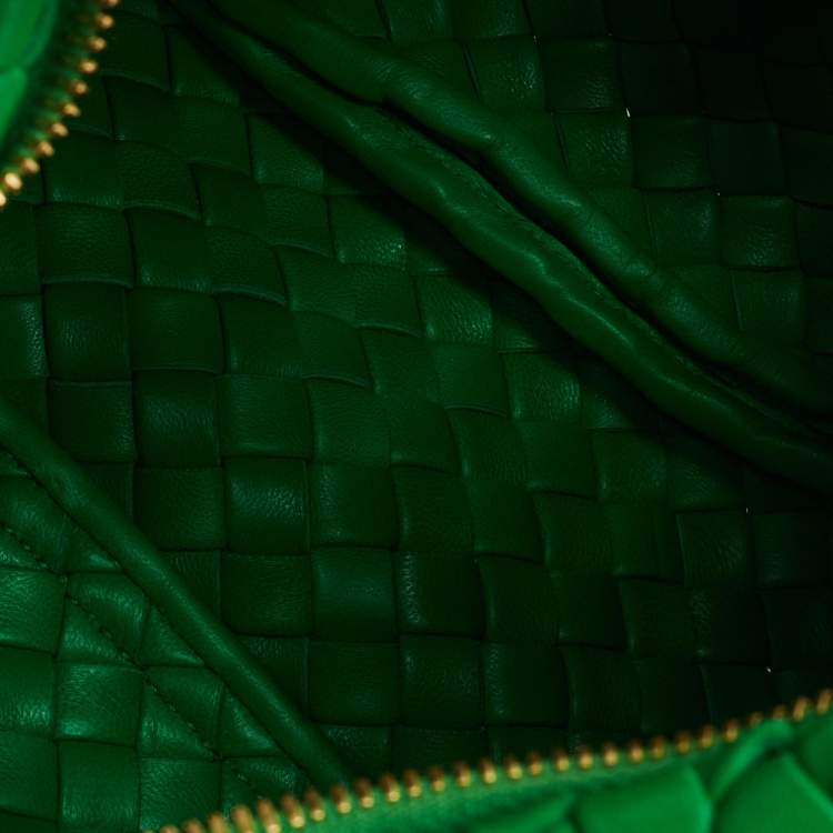 Bottega Veneta Padded Jodie Mini Green Intrecciato Leather Hobo