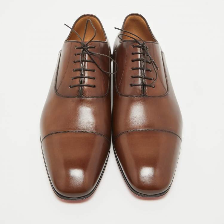 Christian Louboutin Brown Leather Surcity Oxfords Size 43.5