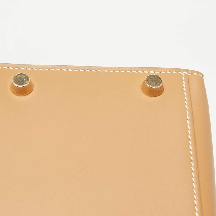 Hermes Kelly Sellier 32 Gold Finish Natural Sable Veau Butler Leather Top Handle Bag