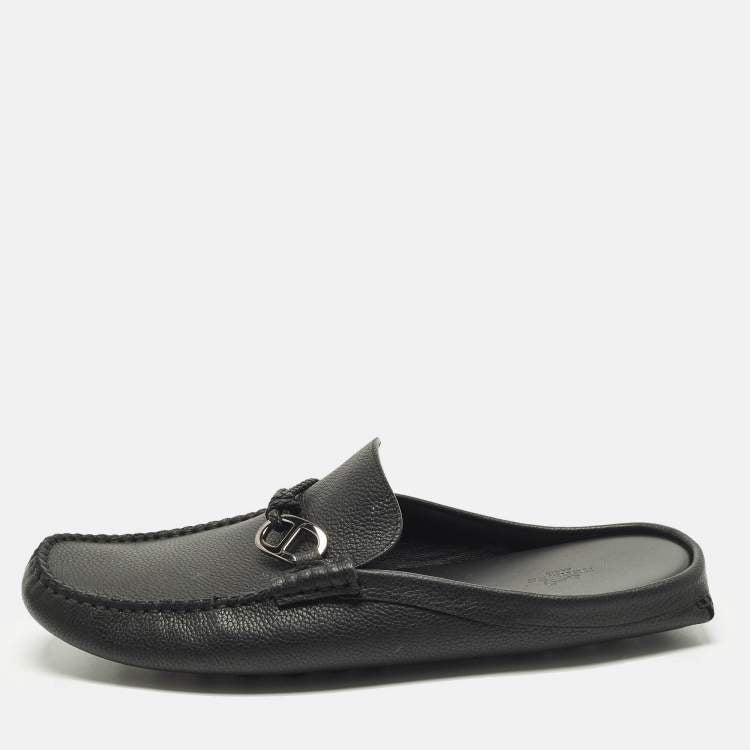Hermes Icaro Size 43 Black Leather Mules