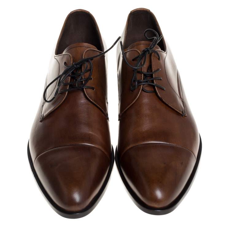 Prada Brown Leather Lace Up Derby Size 41