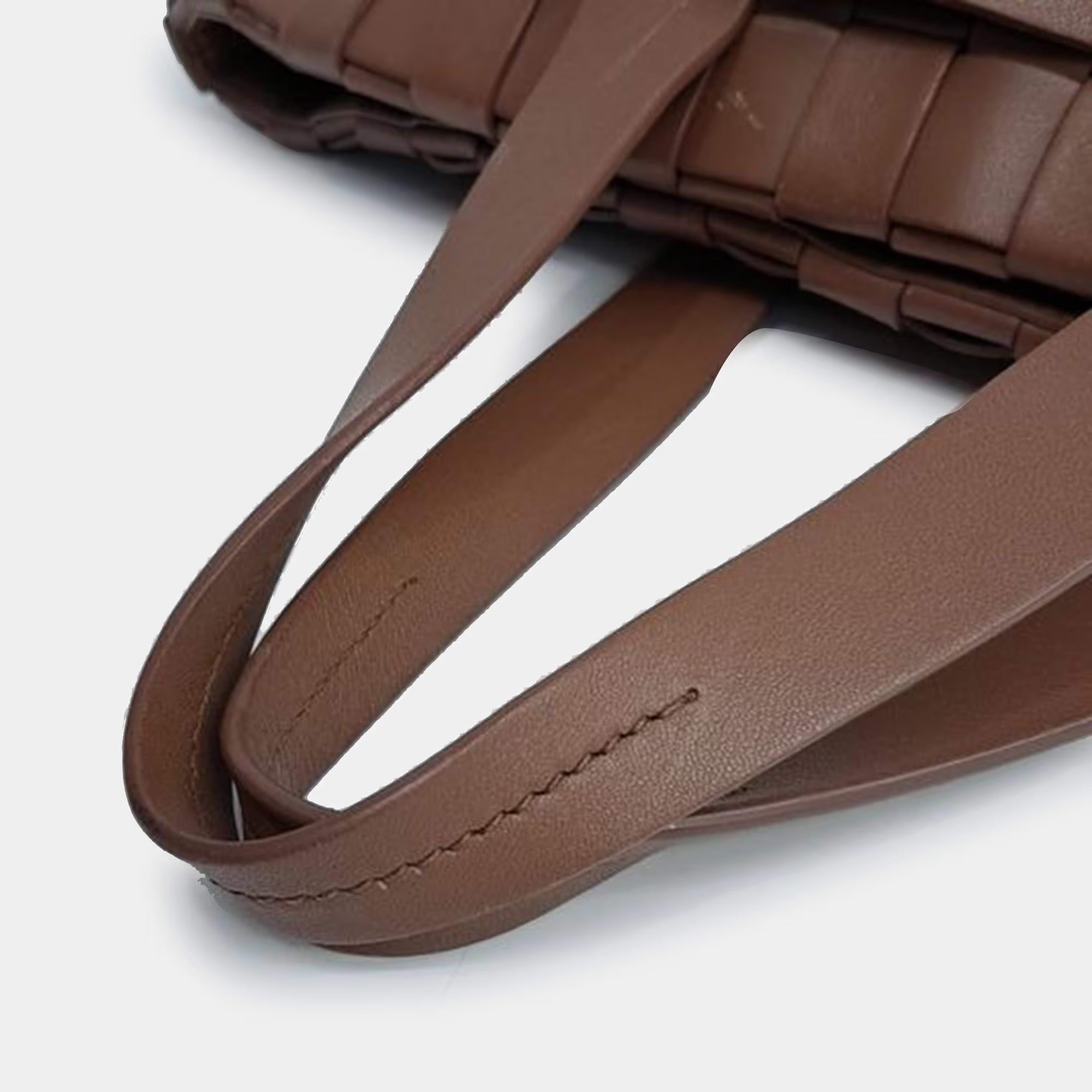Miu Miu Brown Woven Leather Tote and Shoulder Bag