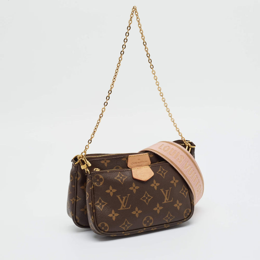 Louis Vuitton Multi Pochette Accessories Rose Monogram Canvas Bag