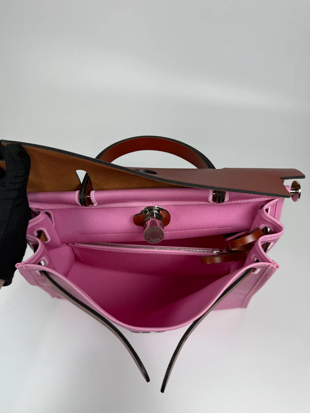 HERMÈS HERBAG 31 ZIP IN BUBBLEGUM & CUIVRE BAG