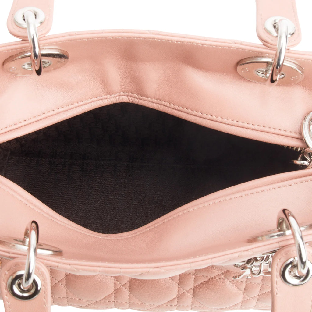 Christian Dior Pink Cannage Lambskin Leather Medium Lady Dior Bag