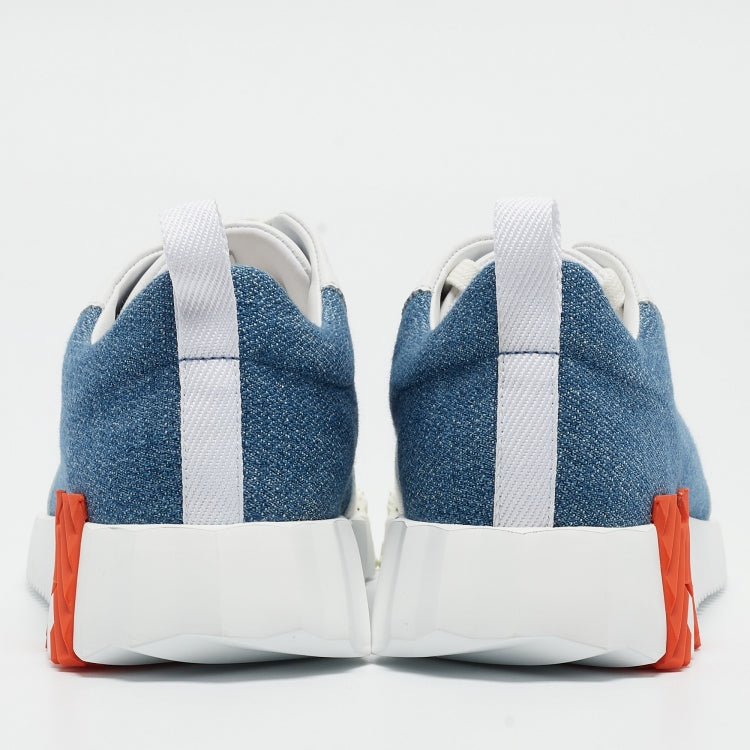 Hermès Blue/White Leather Bouncing Sneakers Size 39
