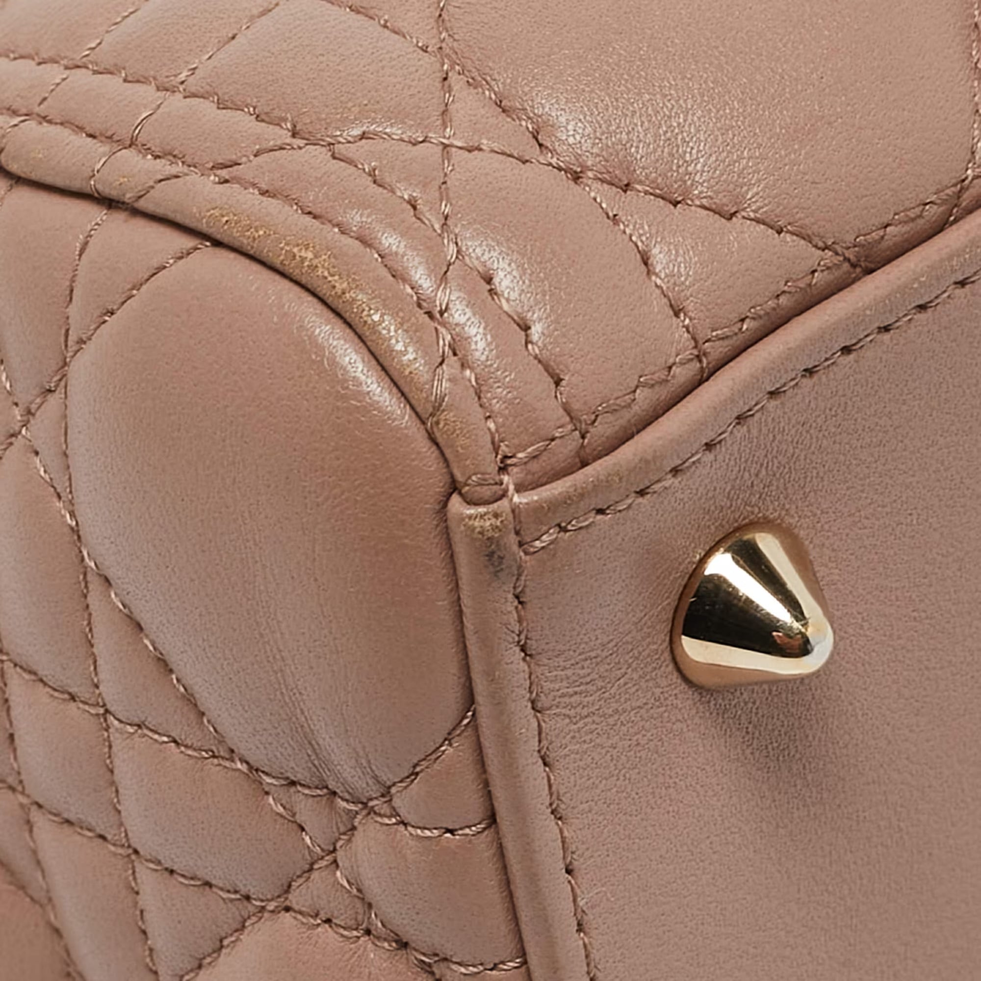 Dior Lady Dior Medium Beige Leather Tote Bag