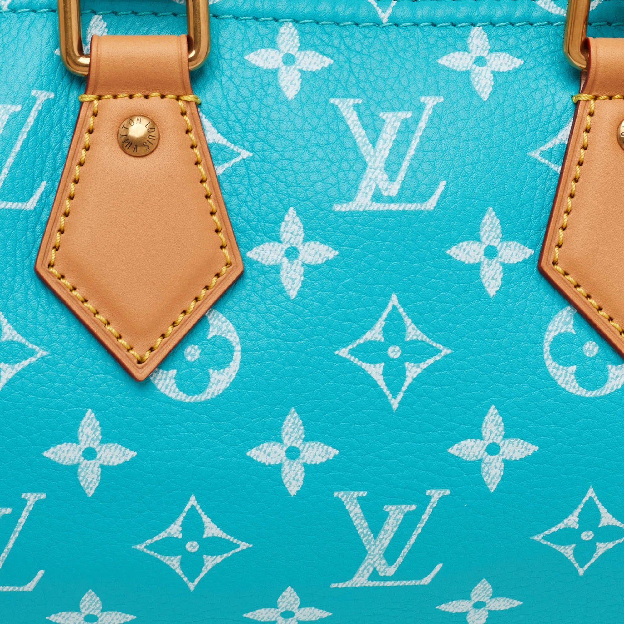 Louis Vuitton Speedy P9 Bandoulière 25 Turquoise Leather Bag