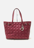 Christian Dior Cannage Panarea Leather Tote Bag Red