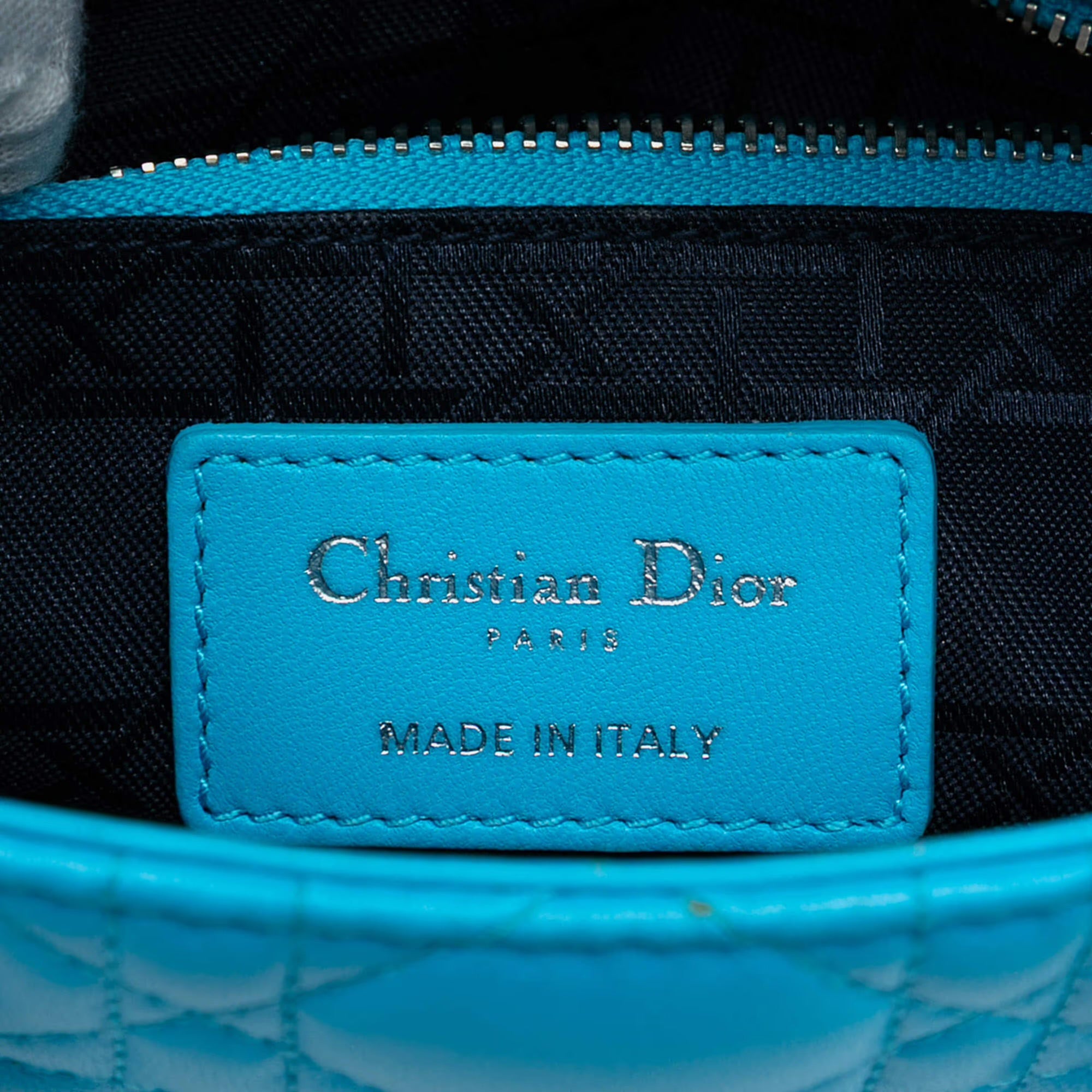 Dior Blue Mini Lambskin Cannage Lady Dior