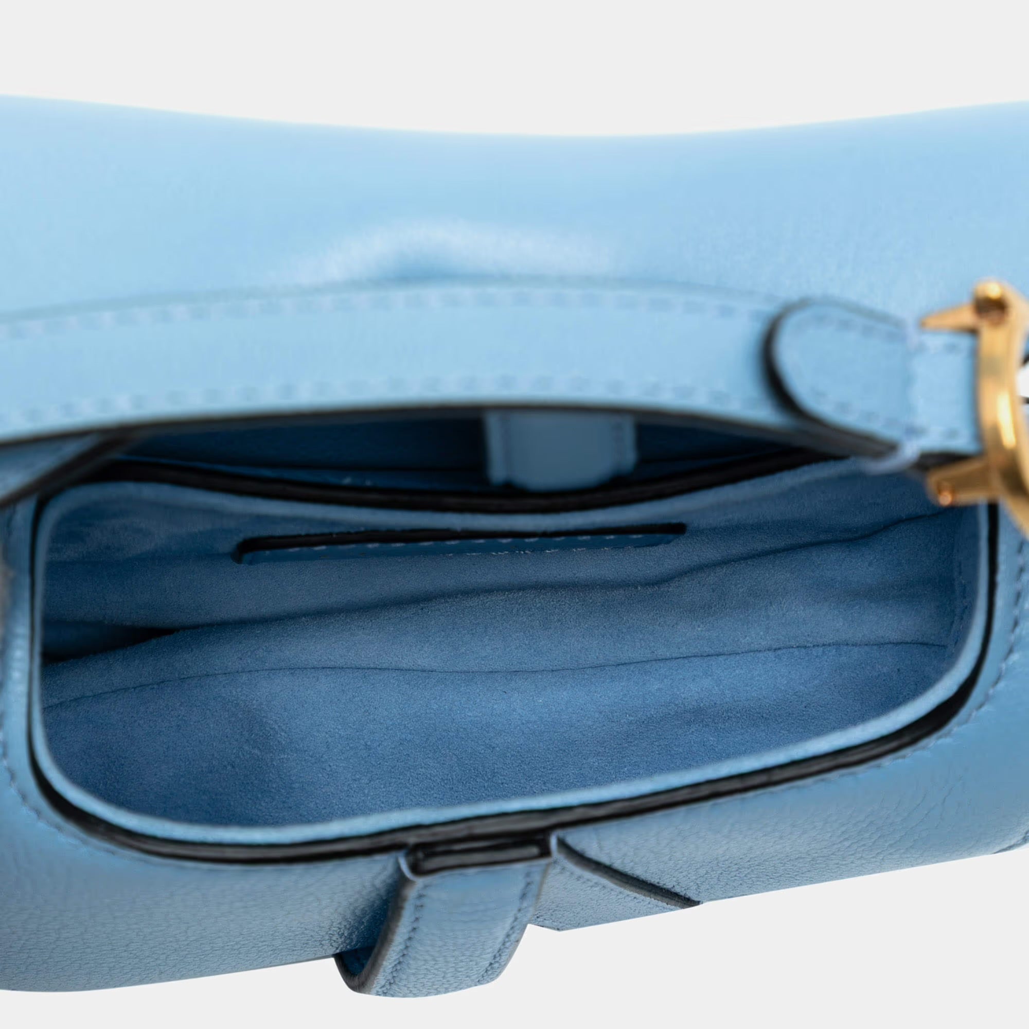 Dior Blue Micro Goatskin Saddle Bag