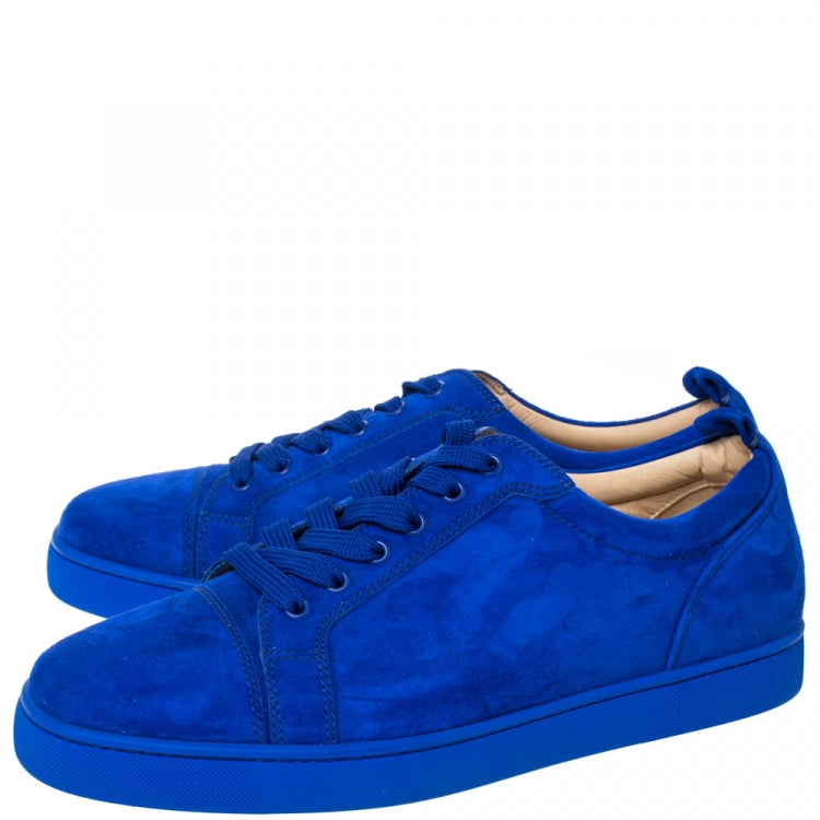 Christian Louboutin Cobalt Blue Suede Louis Junior Sneakers Size 43.5
