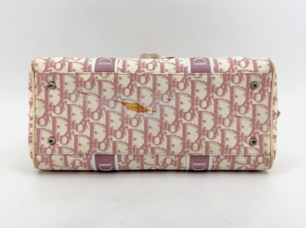 DIOR Pink Trotter Hand Mini Boston Bag Canvas Leather