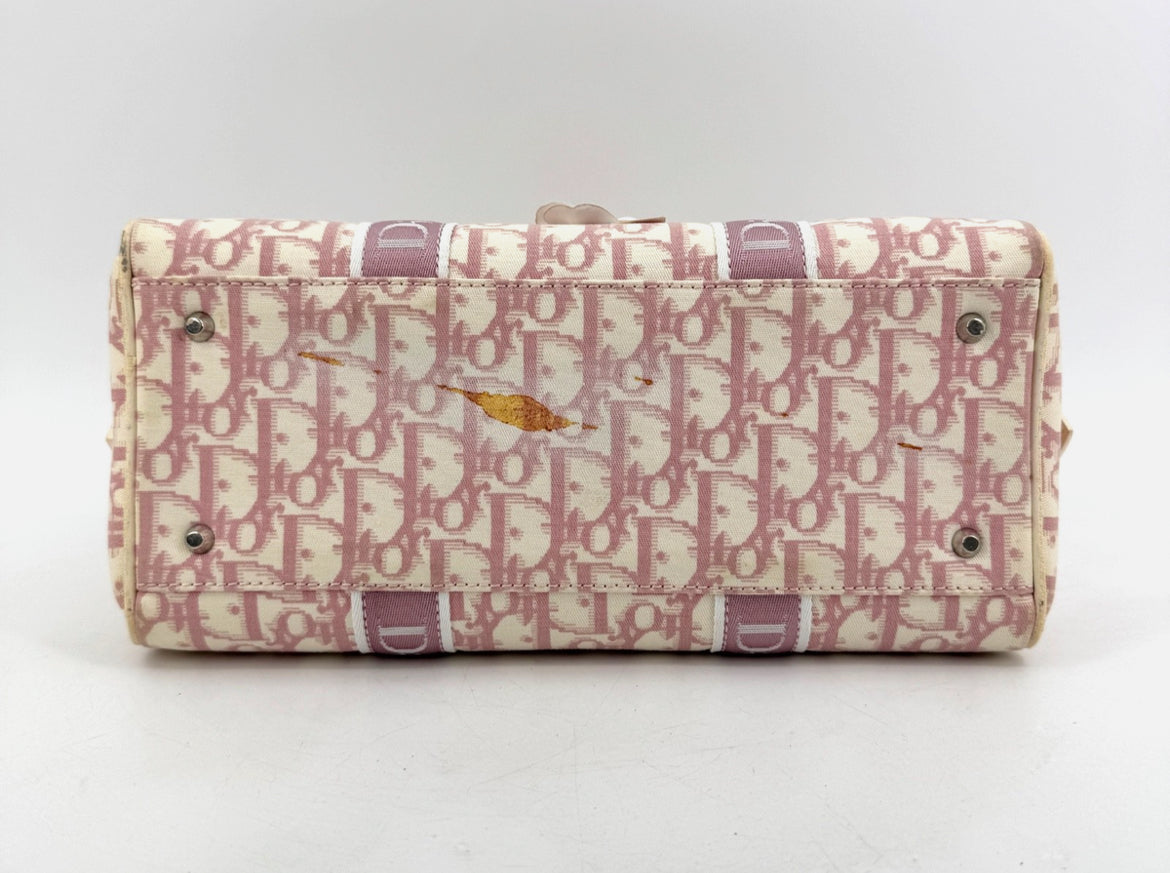 DIOR Pink Trotter Hand Mini Boston Bag Canvas Leather