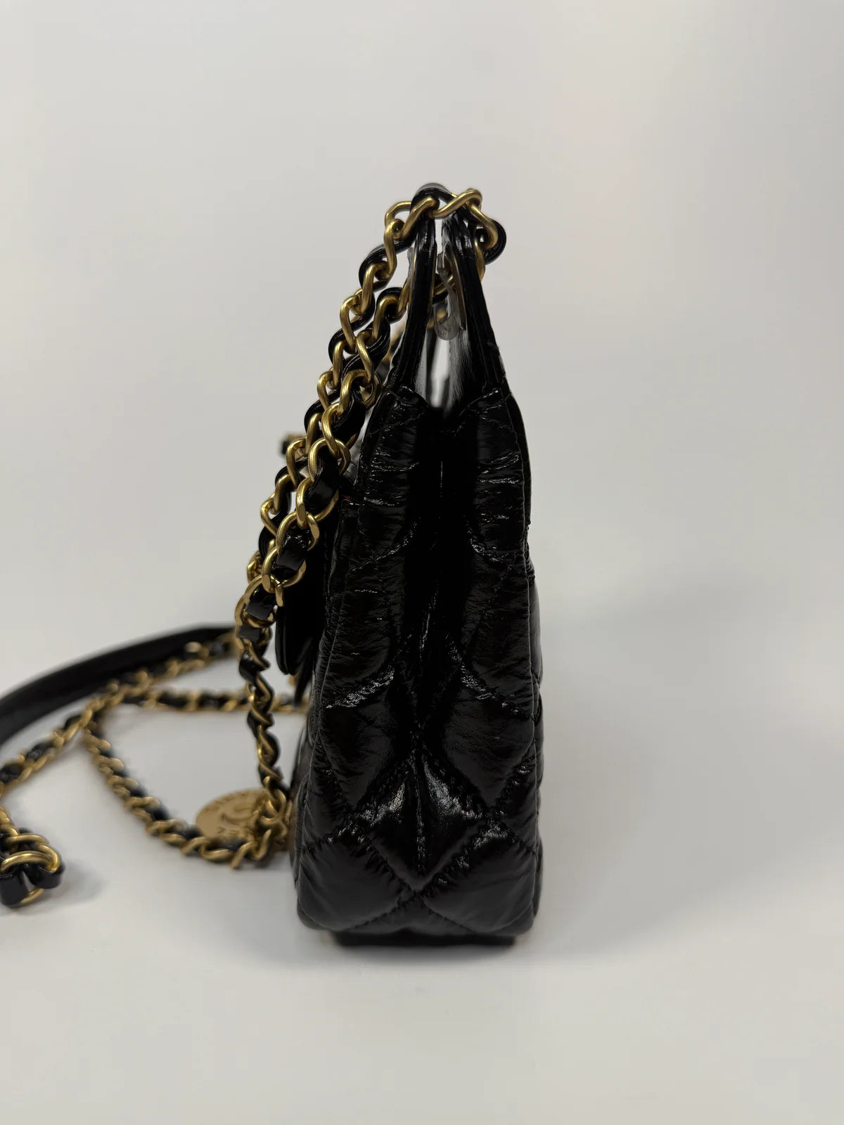 CHANEL MINI QUILTED MEDALLION SHOULDER BAG WITH GOLD HARDWARE