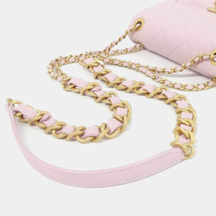 Chanel Pink Mini Flap Leather Shoulder Bag
