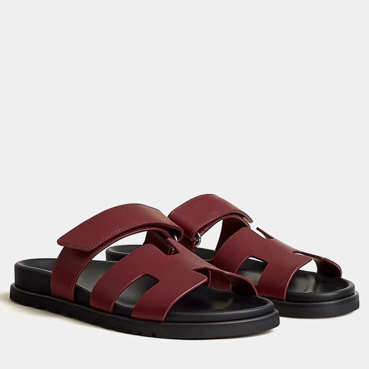 Hermes Chypre Sandal Size 37 Rouge H Calfskin