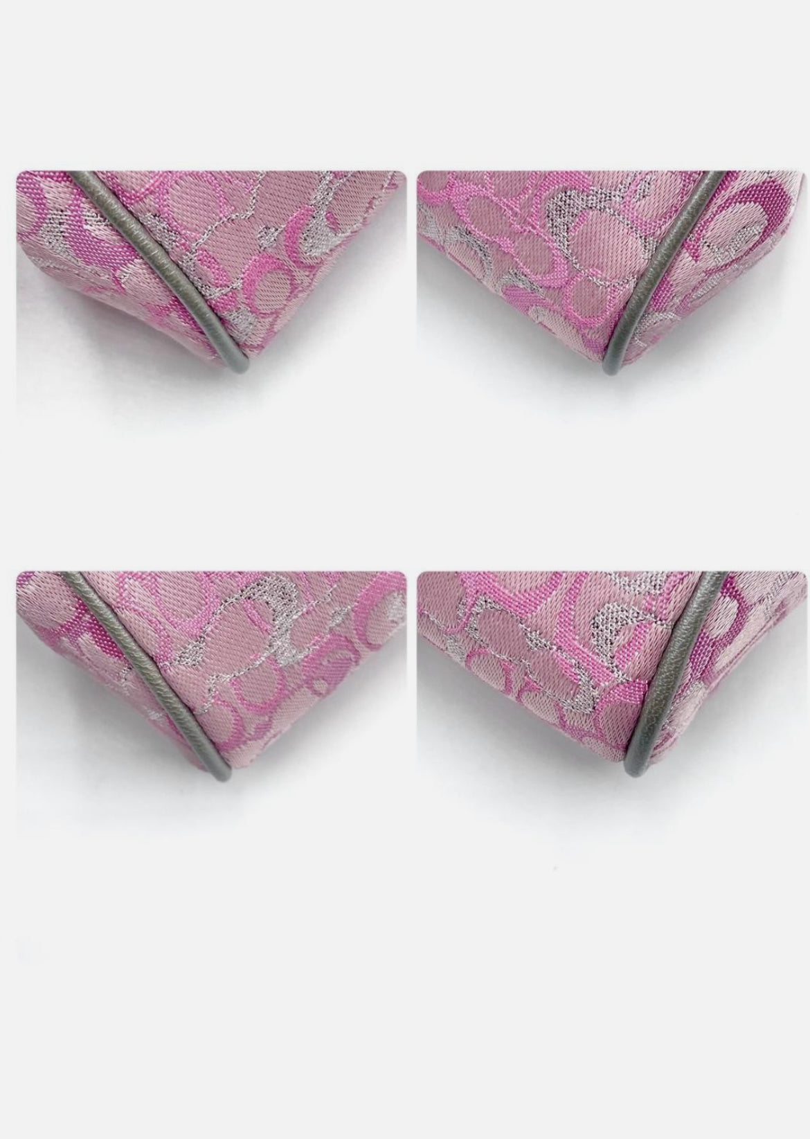 Coach Pink Canvas Leather Clutch Handbag