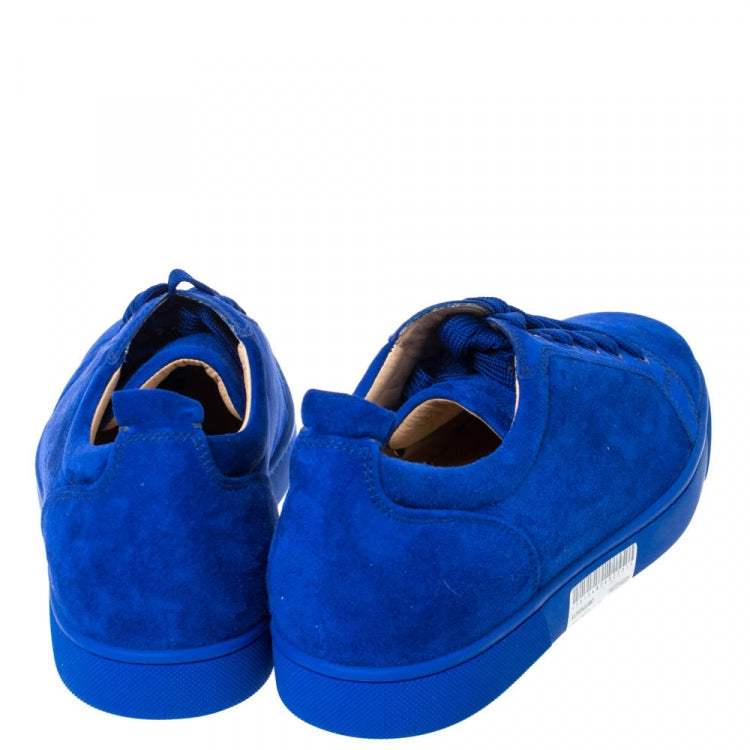 Christian Louboutin Cobalt Blue Suede Louis Junior Sneakers Size 43.5