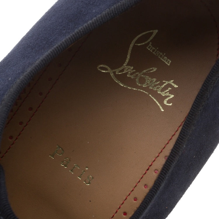 Christian Louboutin Two Tone Suede and Felt Alpha Male Slip On Oxford Loafers Size 43.5