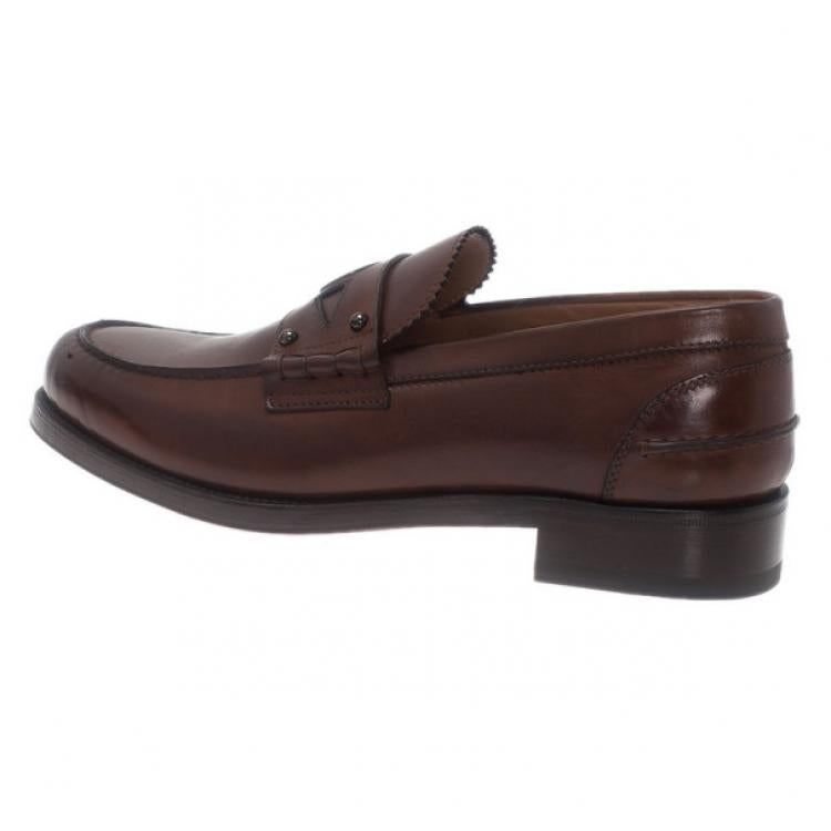 Christian Louboutin Brown Leather De Sailly Loafers Size 41