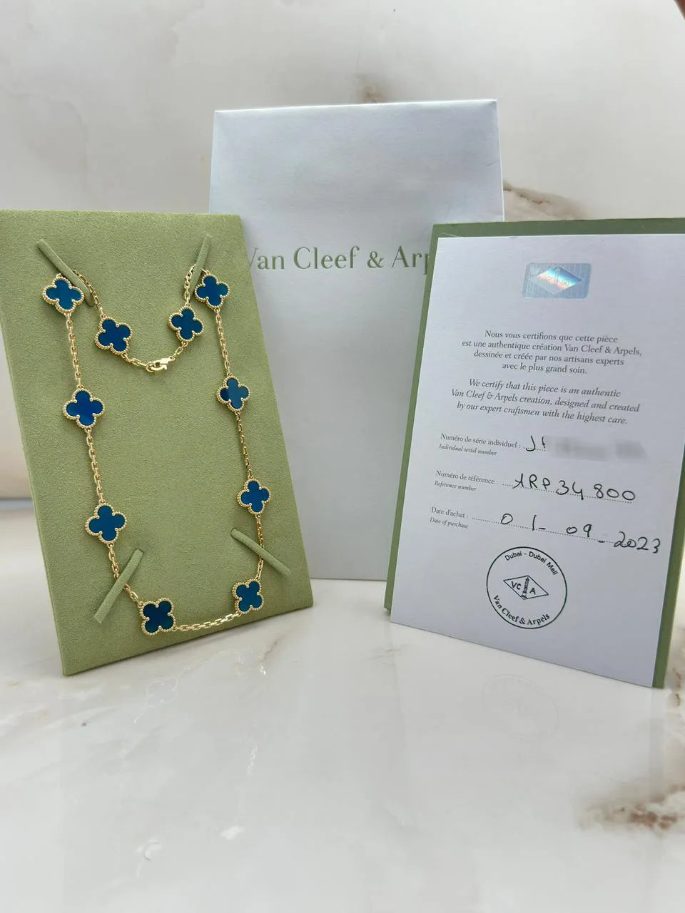Van Cleef And Arpels Vintage Alhambra Necklace 10 Motifs