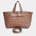 Miu Miu Brown Woven Leather Tote and Shoulder Bag