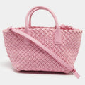 Bottega Veneta Cabat Mini Pink Intrecciato Leather Tote