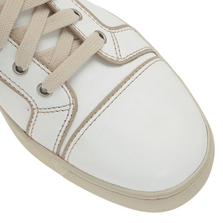 Christian Louboutin White Leather Louis Sneakers Size 41