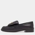 Chanel Black Quilted Leather CC Turnlock Loafers Size 37