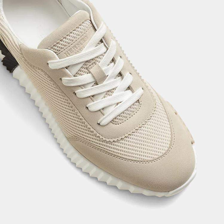 Hermes Bouncing Size 38 Beige Glaise Mesh/Suede Sneakers