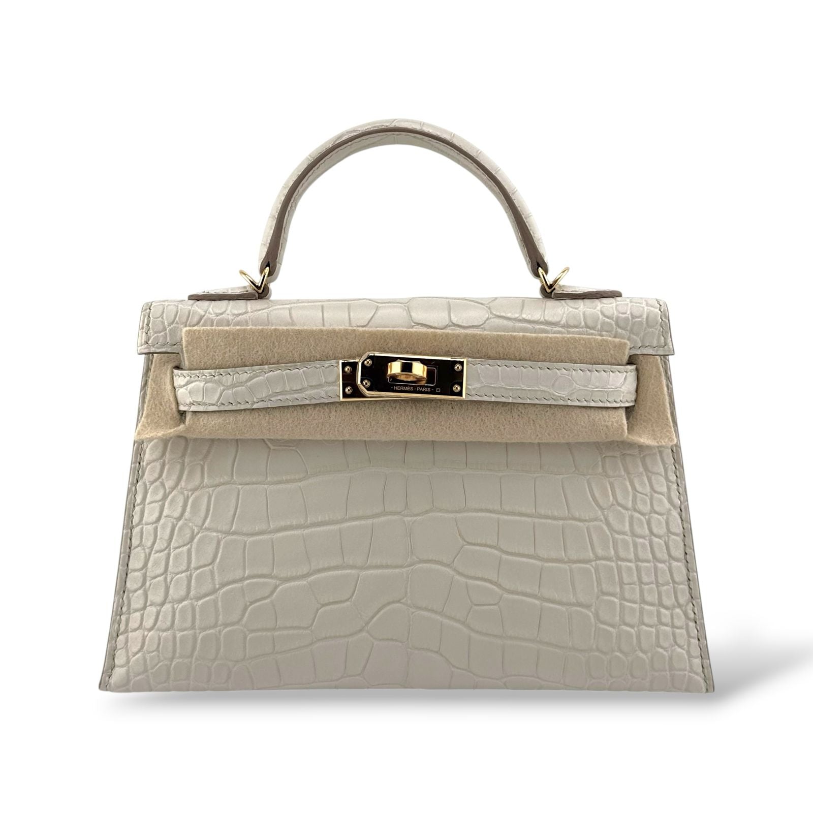 Hermes Kelly Mini Beton Matte Alligator GHW