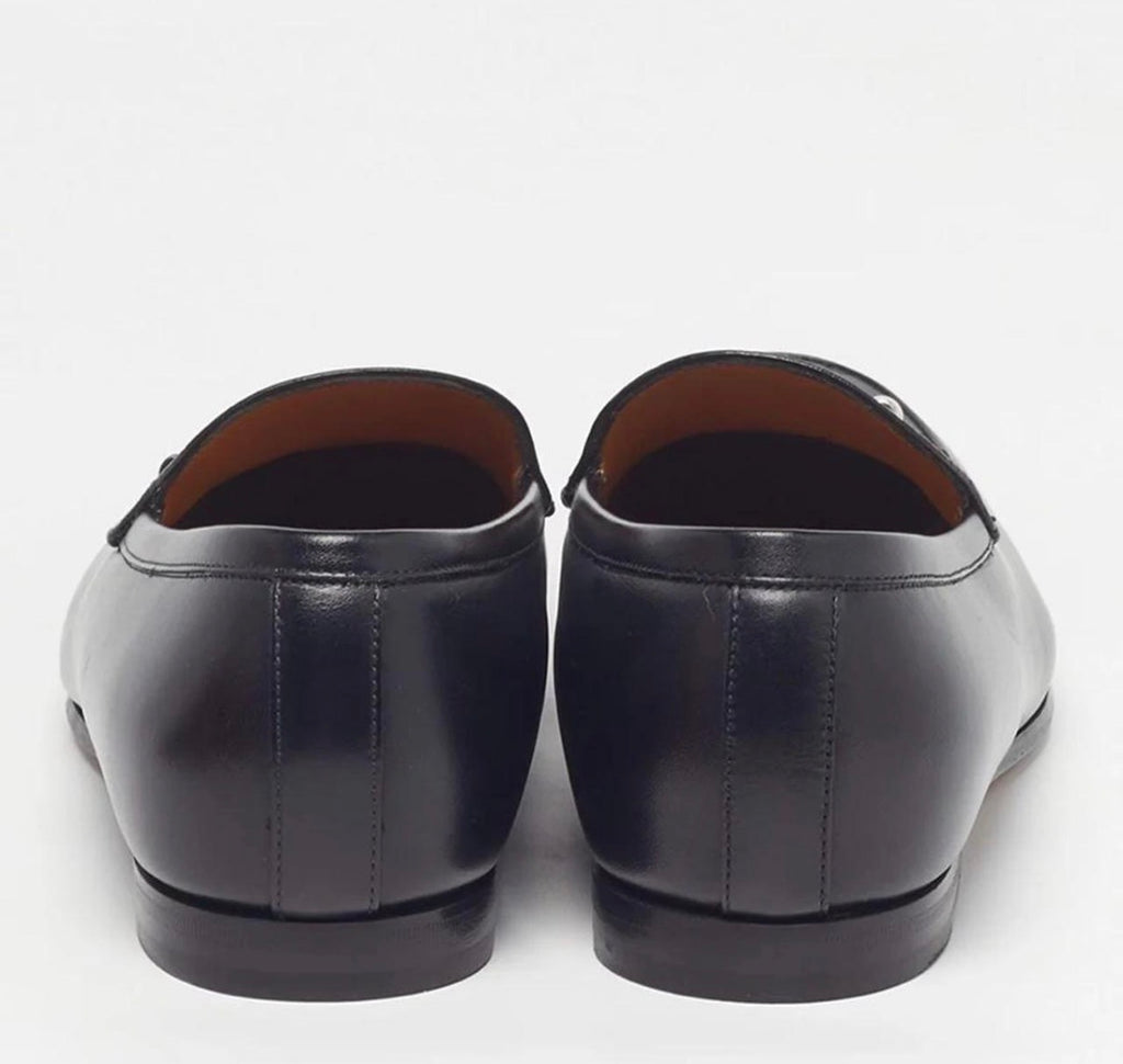 Gucci Jordy Size 43 Black Guccissima Leather Loafers