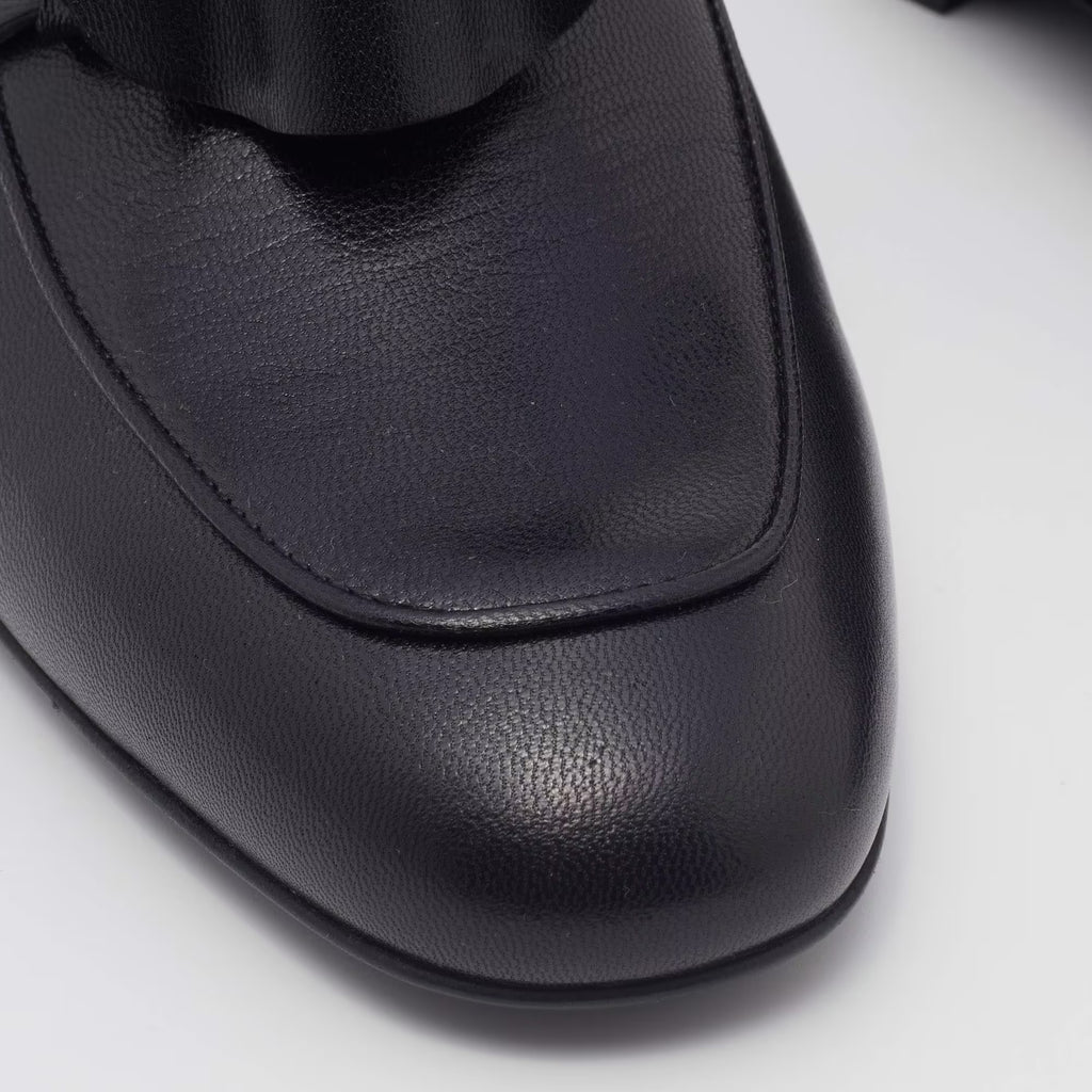 Hermes Black Leather Oz Mules Size 36