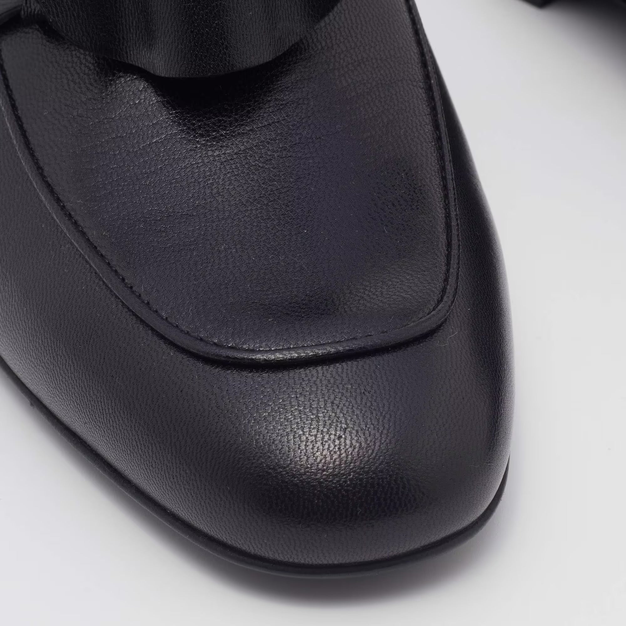Hermes Black Leather Oz Mules Size 36